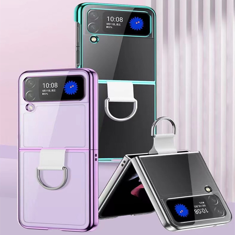 Samsung zflip4 kokkupandav mobiiltelefoni ümbris, metallist rõngaga pandla mobiiltelefoni ümbris, nutikas mobiiltelefoni kaitsekott, mida saab kokku voltida